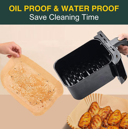 Ninja Air Fryer Disposable Paper Liners - Non-Stick Parchment for Baking | Oil & Water Proof (125PCS, 8.6in x 5.5in)