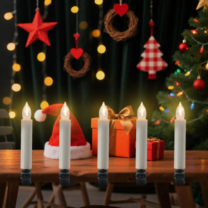 **Regine Switzerland Flameless LED Clip Candles - Battery Operated with Remote Timer | 10-Pack for Holiday Décor**