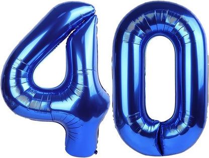 40 Inch Dark Blue Number Balloons by [Brand Name] - Perfect 40th Birthday Party Decorations for Men & Women
