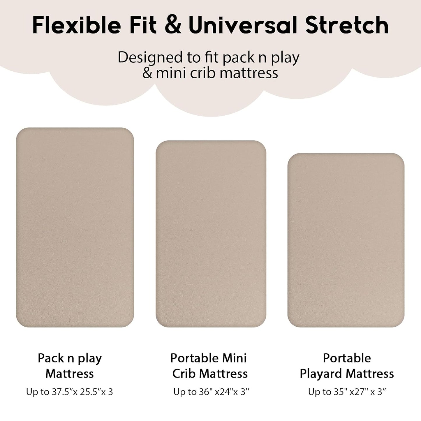 Yoofoss Fitted Pack and Play Sheets - Soft, Breathable Mini Crib Sheets 2-Pack in Brown & Leaf