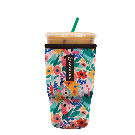 Sok It Java Sok Iced Coffee & Cold Soda Insulated Neoprene Cup Sleeve (Abstract Floral, Large: 30-32oz)