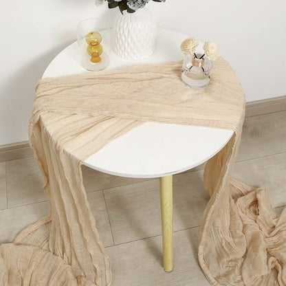 DOLOPL Beige Cheesecloth Table Runner - 13.3ft Rustic Sheer Gauze for Weddings & Parties | 160-Inch Long