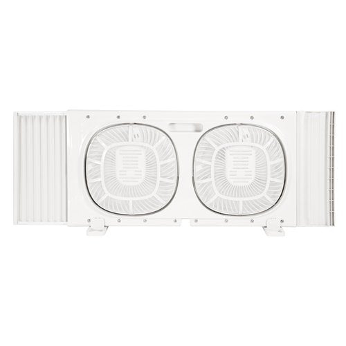 Comfort Zone Living Comfort 9-Inch Twin Window Fan with 2 Speeds & Individually 180° Rotating Fan Heads, Removable Bug Screen – Ideal for Home, Kitchen, Bedroom & Office