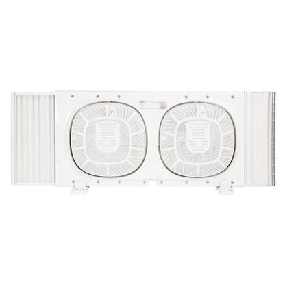 Comfort Zone Living Comfort 9-Inch Twin Window Fan with 2 Speeds & Individually 180° Rotating Fan Heads, Removable Bug Screen – Ideal for Home, Kitchen, Bedroom & Office