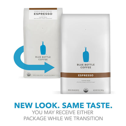 Blue Bottle Organic Espresso Coffee - Dark Roast Whole Beans, 12 Ounce Bag