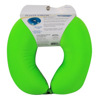 Cloudz Microbead Travel Neck Pillow - Bright Green