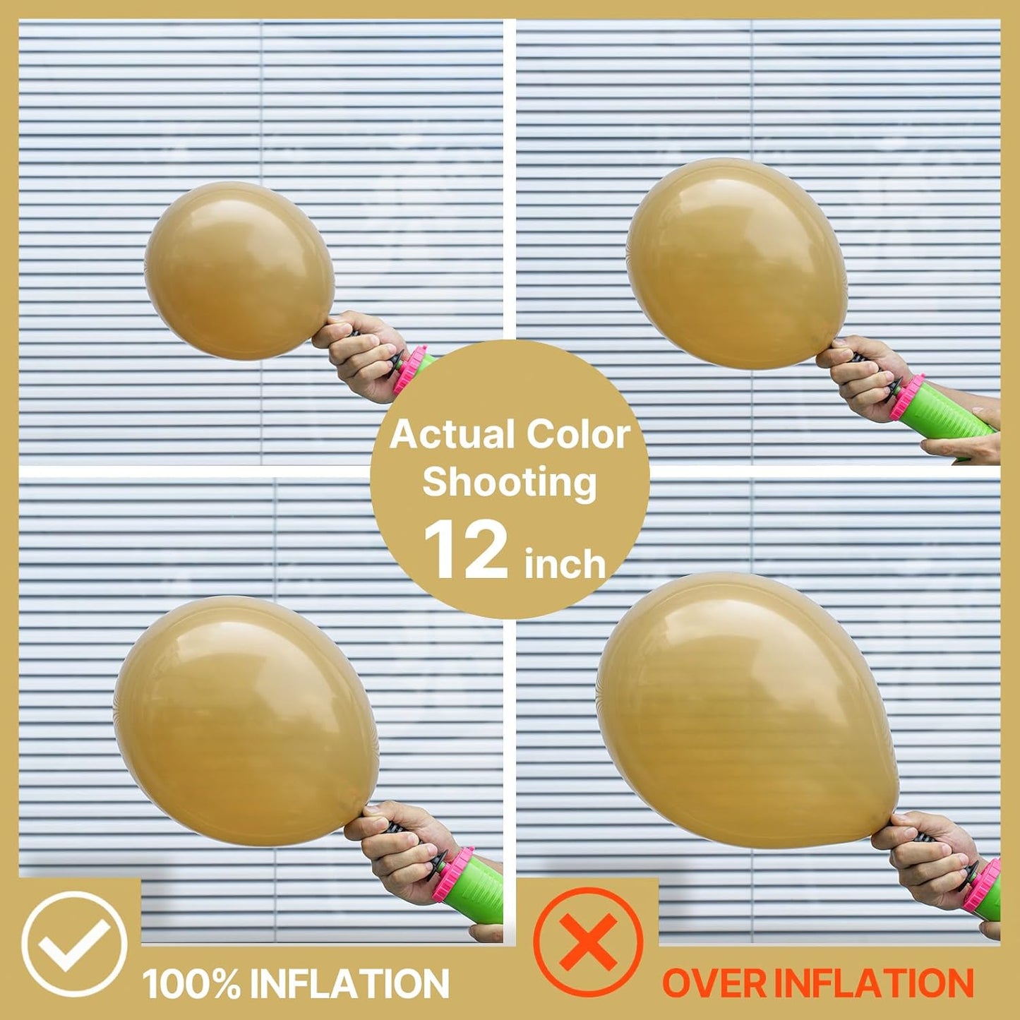 PartyWoo Tan Balloons - 100 Pcs Light Brown Neutral Boho Arch Kit | 5-18 Inch Sizes for Weddings & Parties