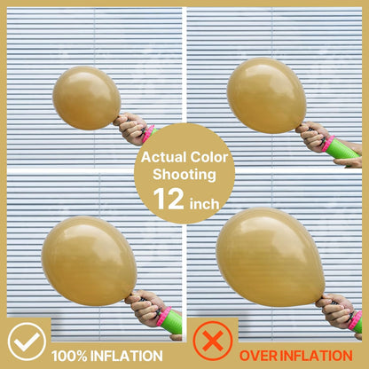PartyWoo Tan Balloons - 140-Piece Light Brown Neutral Boho Balloon Arch Kit for Weddings & Parties