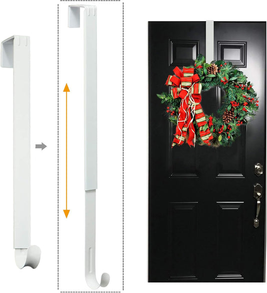 Adjustable Wreath Hanger by [Brand Name] - Over The Door Design, 15 to 25 Inches, Holds Up to 20 lbs | Perfect for Christmas Decor