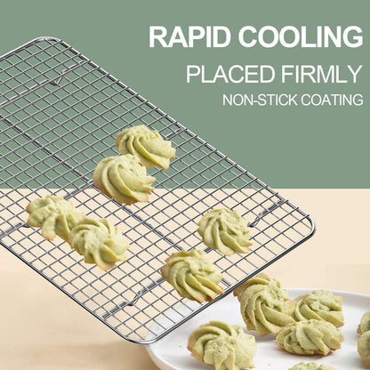 Wildone Baking Sheet Set - Stainless Steel Cookie Pans with Cooling Racks | 18 x 13 Inch, Non-Toxic & Easy Clean