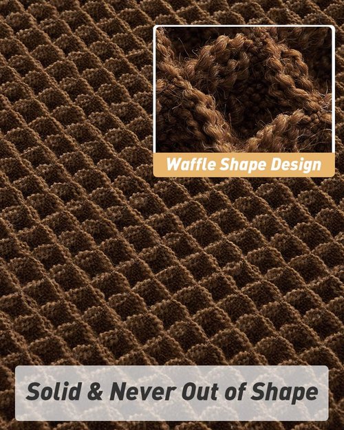 AMOAMI Upgraded Waffle Bath Mat, Super Absorbent Non Slip Bath Mats for Bathroom Floor, Machine Washable Bathroom Rugs with Tassels, Rubber Backed Bathroom Mats, Ultra Soft, 24" x 36",Terracotta