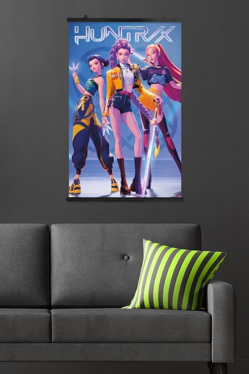Huntrix | KPop Demon Hunters Wall Poster - 34" x 22.4" | Includes Poster & Clip Bundle
