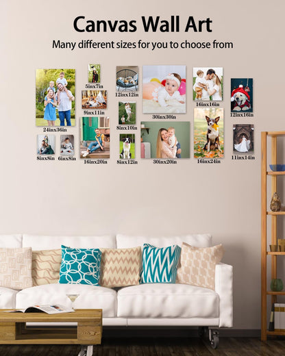 Skiennix Personalized Canvas Wall Art - Custom Photo Prints for Living Room & Bedroom Decor | Unique Gift Idea
