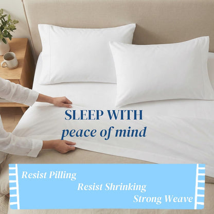 Beckham Hotel Collection Cooling Pillowcases - King Size Set of 2 | Silky Soft, Breathable, Moisture-Wicking, White