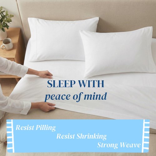 Beckham Hotel Collection Cooling Pillowcases for Hot Sleepers, Standard/Queen Size Set of 2, Cool Bedding, Envelope Closure, Silky Soft, Breathable, Moisture-Wicking, White