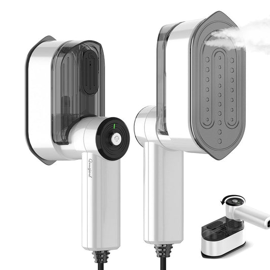 Travel Steamer for Clothes Small Iron - 1000W Portable Steamer & Mini Iron,10s Fast Heat, Handheld Mini Steamer with 8FT Cord, Foldable Handle, Travel, College Dorm & Home Essentials (White)
