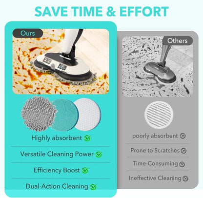 Frescares S7001 Steam Mop Pads - Upgraded All-in-One Cleaning Solution for Hard Floors | 6 Green Pads