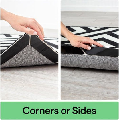 GORILLA GRIP Rug Gripper Pads - 12 Reusable Double-Sided Stickers for Secure Area Rugs | Renter-Friendly Solution