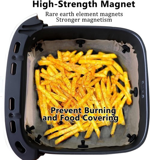 Air Fryer Magnets - 100% BPA Free Silicone, Waterproof & Rust-Proof | 8-Piece Set for Safe Food Covering