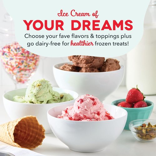 Dash Deluxe Gelato & Ice Cream Maker - One-Touch Churning, Easy Clean - 2 Quart Capacity, Cream