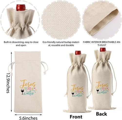 Funny Easter Wine Bag Easter Holiday Gifts for Women Men Easter Wine Bag Gifts for Wine Lover Easter Party Decorations Easter Basket Christian Religious Jesus Wine Bags