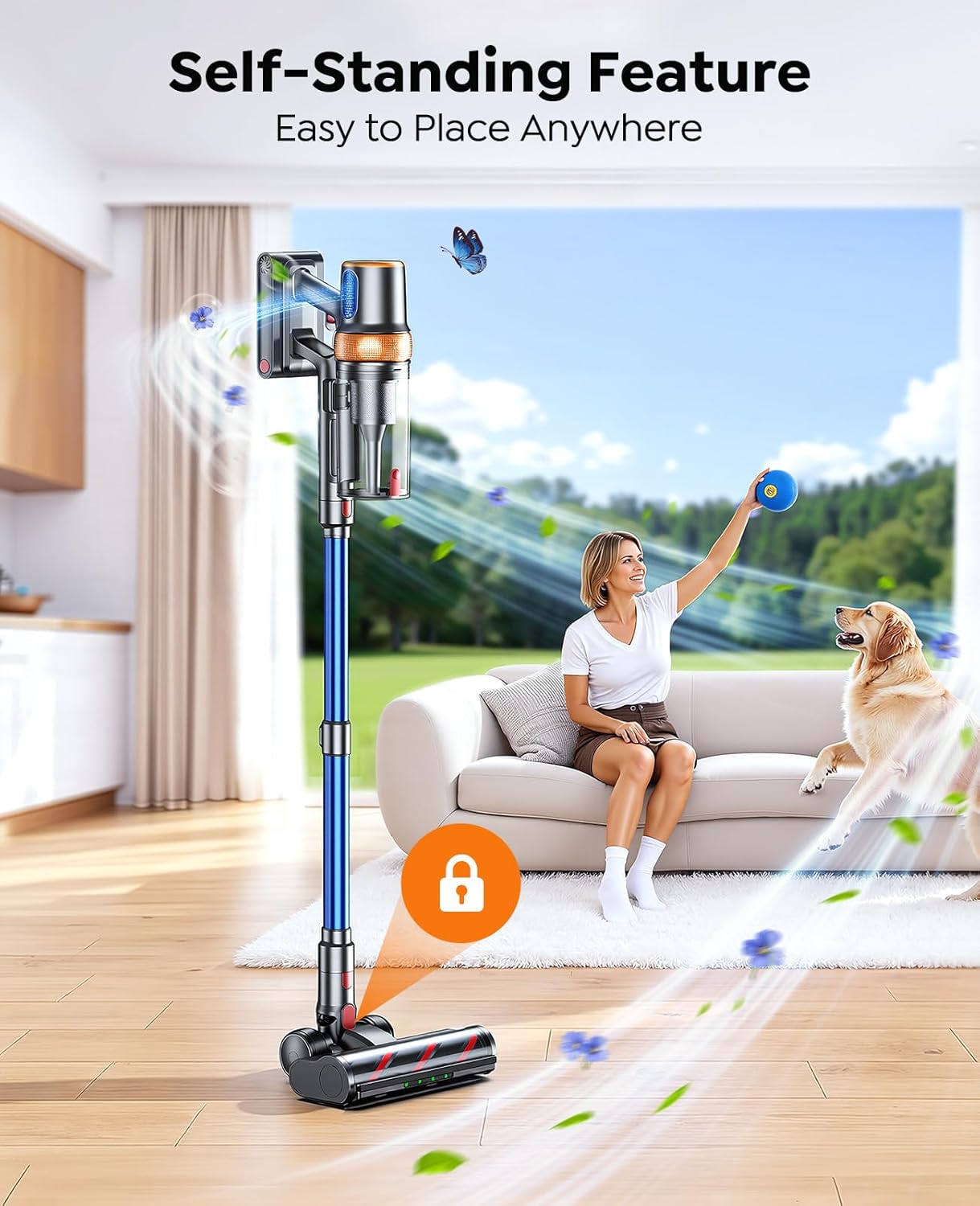 Skiennix Cordless Vacuum Cleaner - 650W 55KPA Power, 70-Minute Runtime, Extra Mattress Tool | Ideal for Pet Hair & Carpets