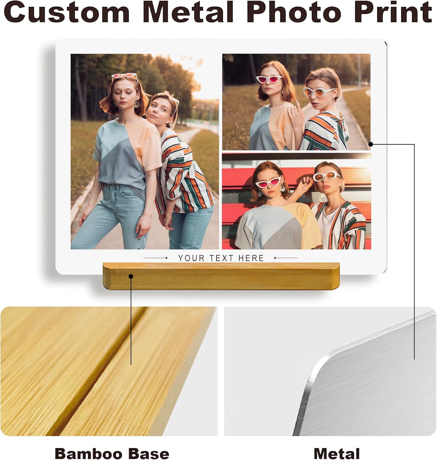 Skiennix Custom Metal Photo Prints - Personalized Picture Frame Gift for Family & Loved Ones