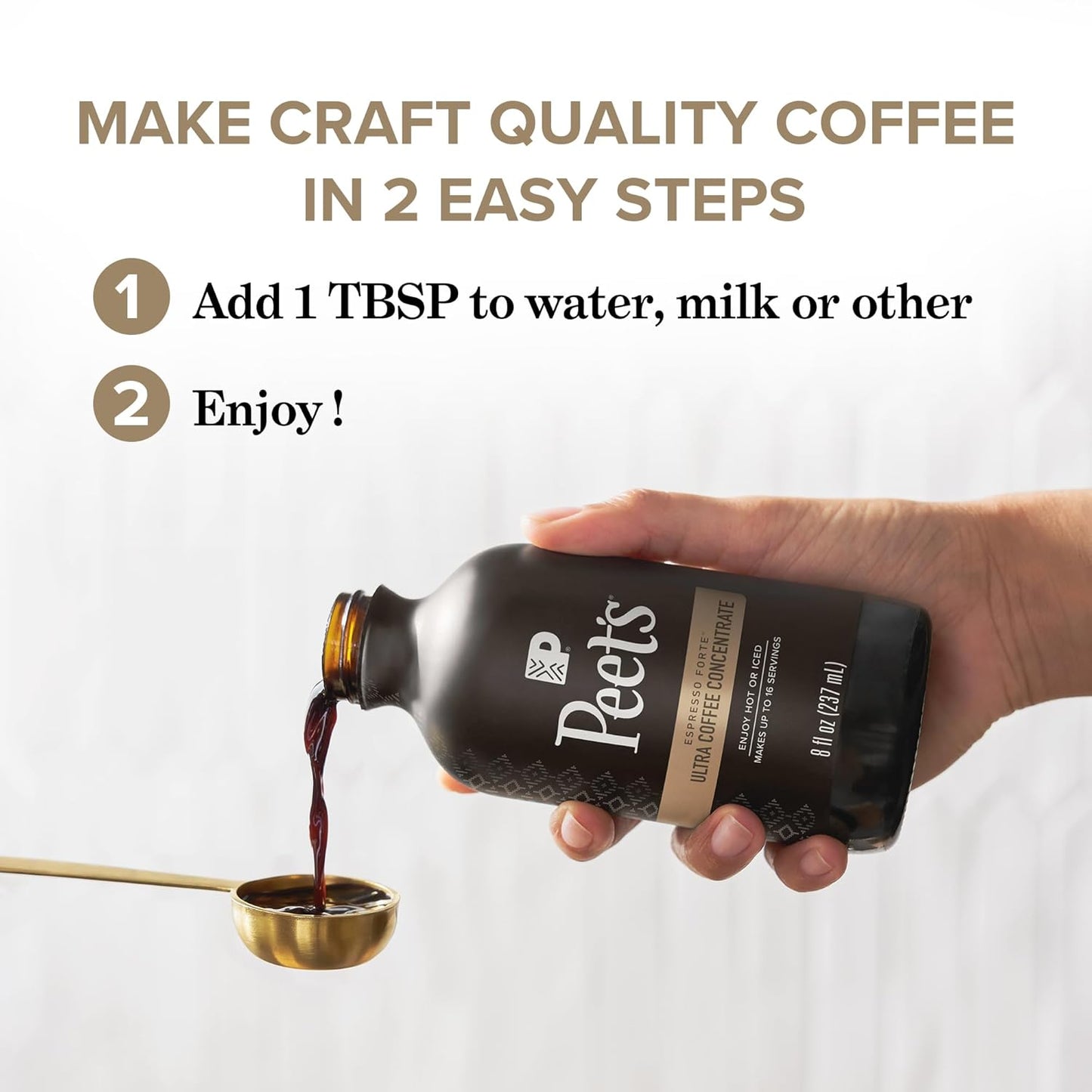 Peet's Coffee Ultra Concentrate - Instant Hot, Cold Brew or Iced Coffee, 100% Arabica, 8 Fl Oz (16 Servings)