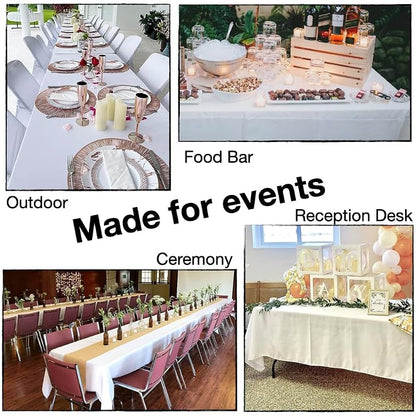 Extra Large White Tablecloth 90x156 in - 2 Pack for 8+ ft Rectangular Tables, Urby Variation: White+156" x 90"