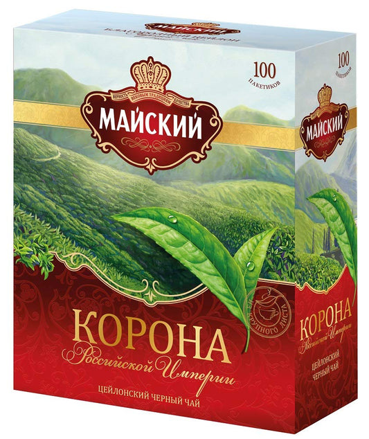 Maiskiy Tea Black Large Leaf "Crown of the Russian Empire" 100 Count X 2 Gr