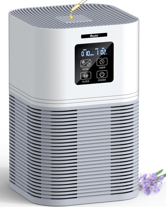 VEWIOR Air Purifier - H13 True HEPA Filter for Large Rooms Up to 1200 Sq.Ft | Quiet & Fragrance Sponge