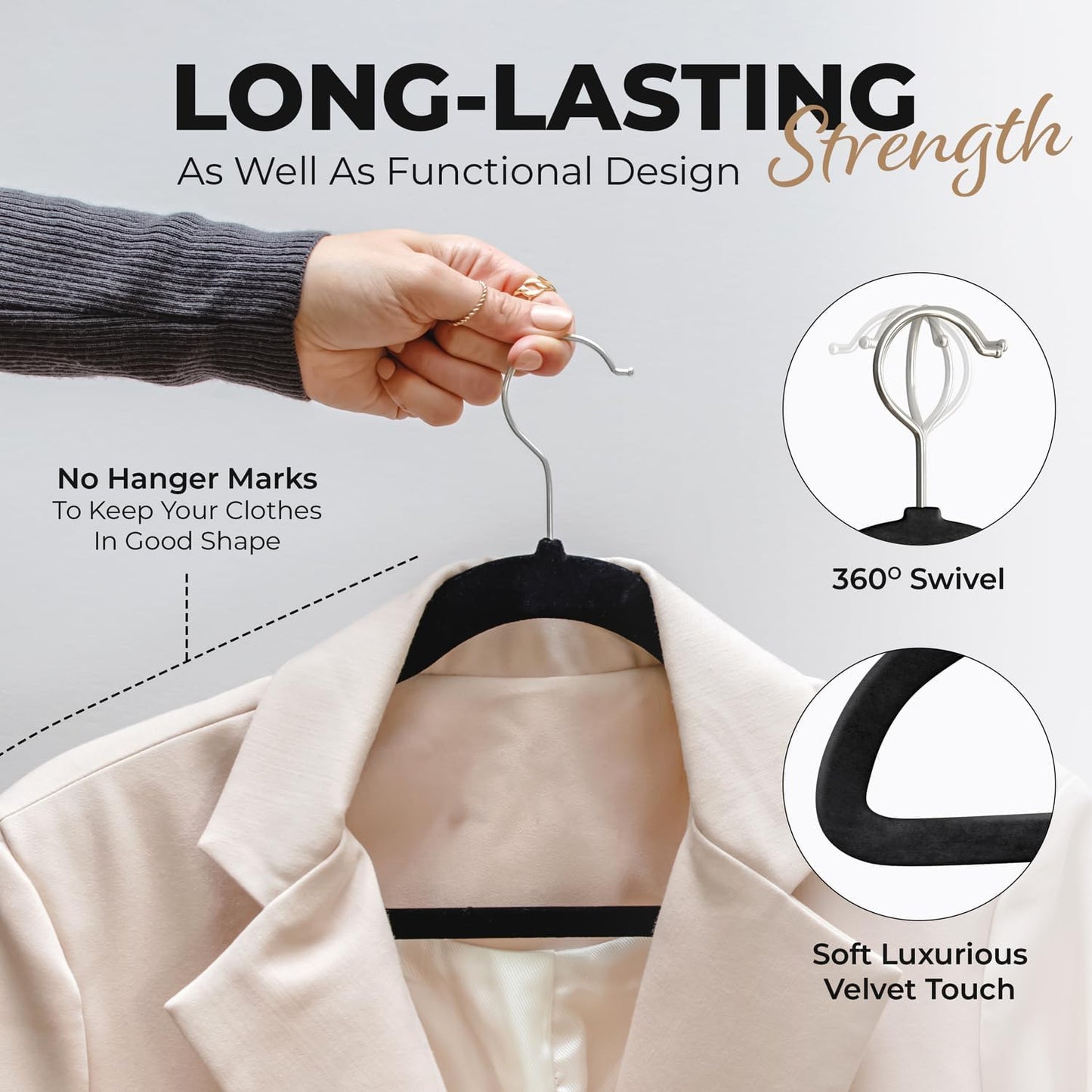 Modern Space Velvet Hangers - 200 Pack Slim Space-Saving Design for Shirts, Pants, Dresses & More