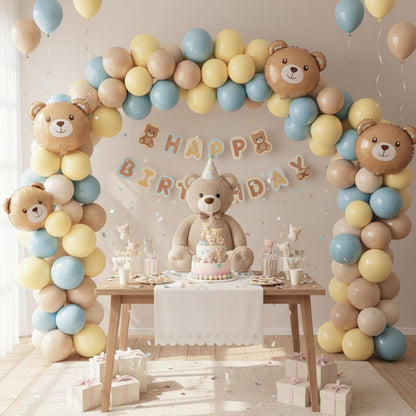 RUBFAC Pastel Yellow Balloons - 129pcs in Various Sizes for Birthday, Wedding, Baby Shower Decor