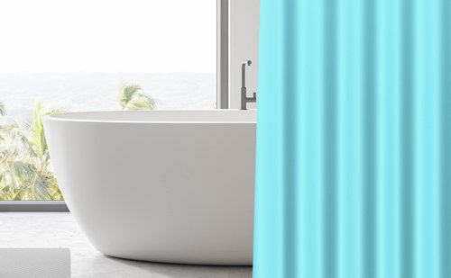 EHZNZIE Shower Curtain Liner Light Weight PEVA, Shower Liner 72x72 Inches, Waterproof, No Chemical Smell with 12 Rust Proof Metal Grommets for Bathroom Shower Curtain, Aqua
