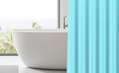 EHZNZIE Shower Curtain Liner Light Weight PEVA, Shower Liner 72x72 Inches, Waterproof, No Chemical Smell with 12 Rust Proof Metal Grommets for Bathroom Shower Curtain, Aqua