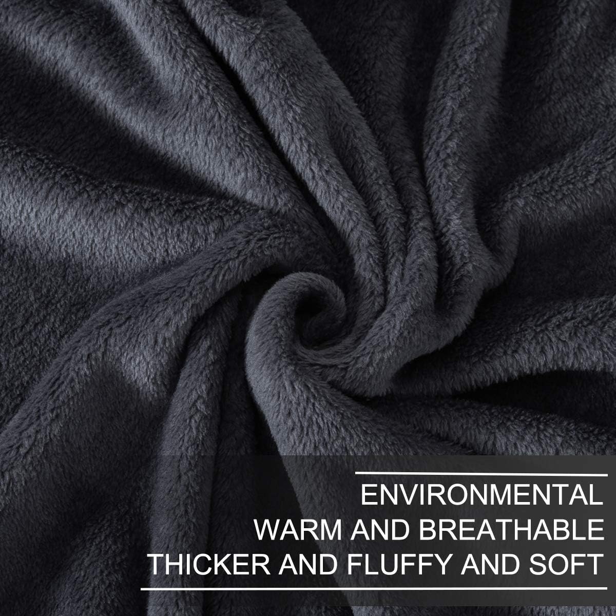 Skiennix Fleece Blanket - Premium Lightweight Anti-Static Throw for Queen/Full Size Bed | 90" x 90" Dark Gray