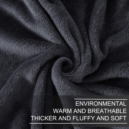 Skiennix Fleece Blanket - Premium Lightweight Anti-Static Throw for Queen/Full Size Bed | 90" x 90" Dark Gray