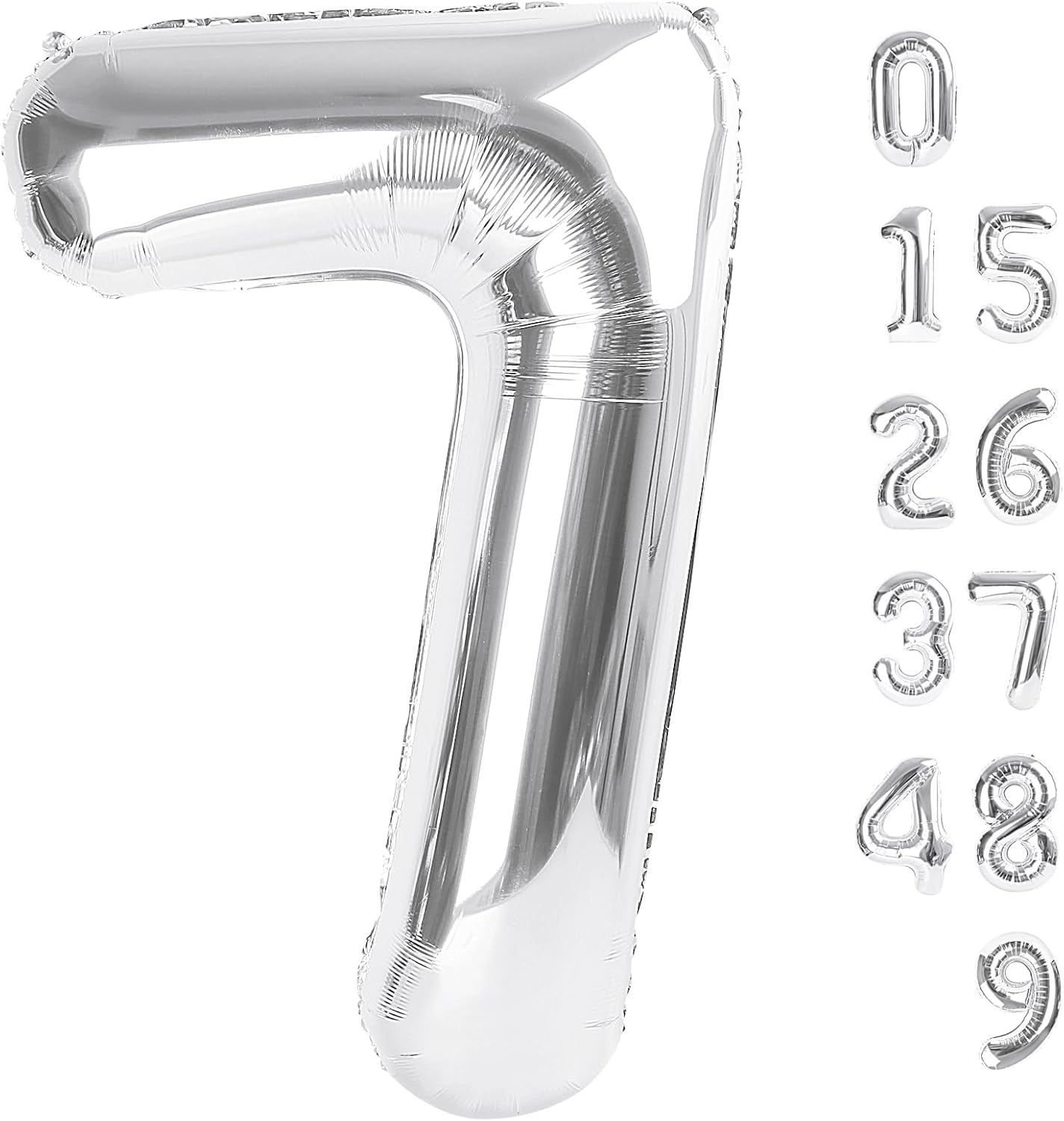 40 Inch Silver Number 7 Balloon | Perfect for 7th Birthdays, Engagements & Graduations