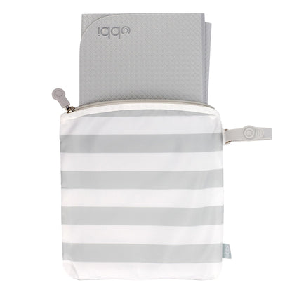 Ubbi On-the-Go Changing Mat with Carrying Bag, Soft and Comfortable Diaper Bag Accessory Must Have for Newborns, Easy to Clean, Portable Changing Pad, Gray