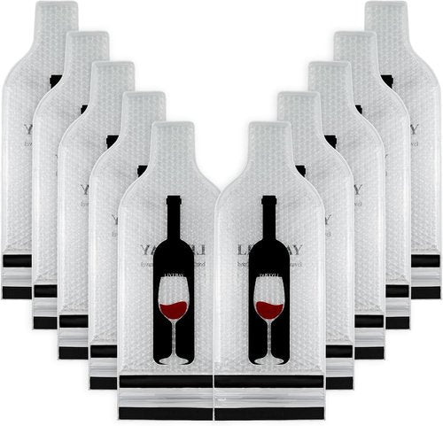 10 Set Wine Bags for Travel, Wine Bottle Travel Protector Bags, Wine Travel Bags for Wine Bottles Airplane, Wine Packaging Skins Sleeves for Air, Car and Cruise Travel