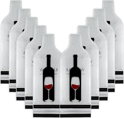 10 Set Wine Bags for Travel, Wine Bottle Travel Protector Bags, Wine Travel Bags for Wine Bottles Airplane, Wine Packaging Skins Sleeves for Air, Car and Cruise Travel