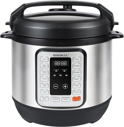 KINGBULL 12-in-1 Electric Pressure Cooker - Multi-Use Non-Stick Pot with LED Screen (8QT)