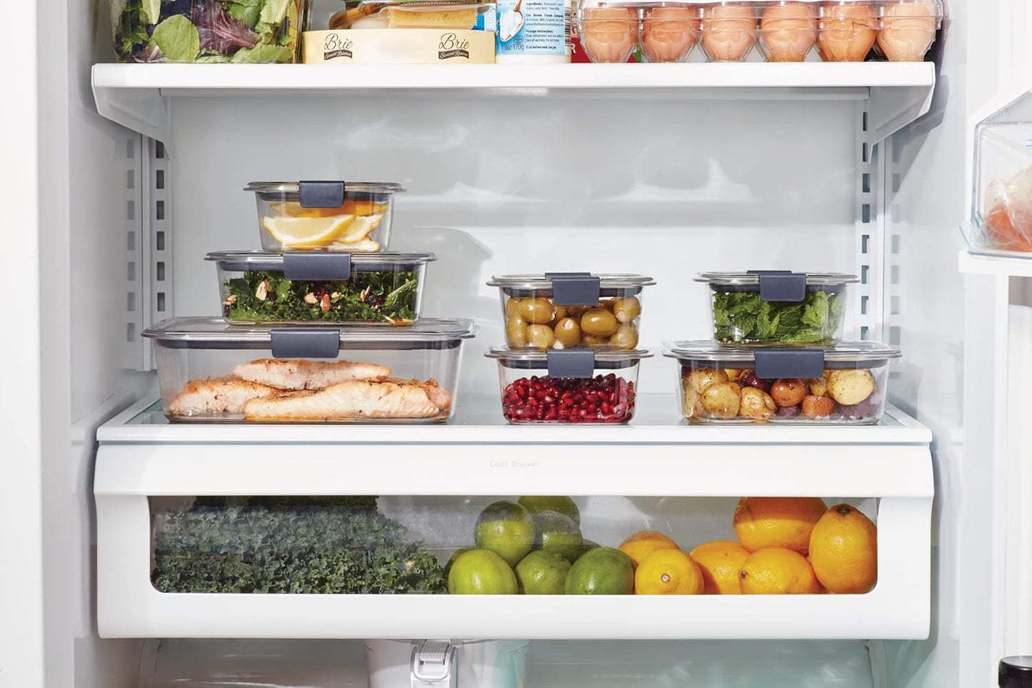Rubbermaid Brilliance Food Storage Containers - Leak-Proof, Medium 3.2 Cup, 5-Pack, Clear