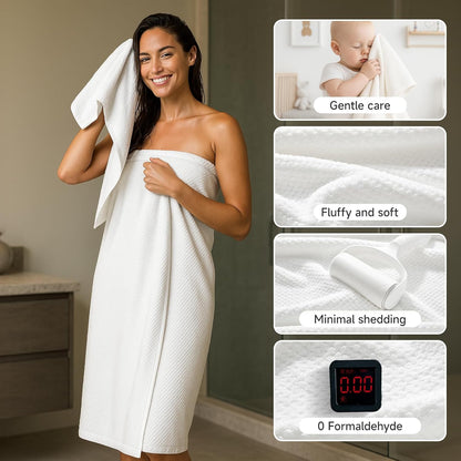 REDKISS Ultra Soft Towel Set - Premium White Bath Towels, Highly Absorbent & Quick Dry | 6-Piece Collection
