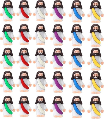 AKFAHOIF Mini Jesus Figures - Set of 30 Tiny Action Figures for Easter Egg Stuffers & Religious Gifts