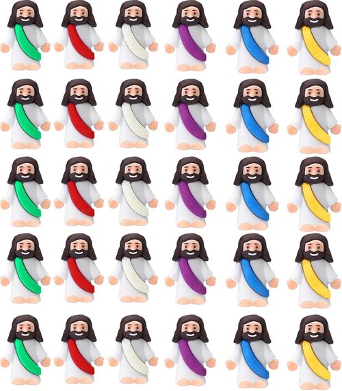 AKFAHOIF Mini Jesus Figures - Set of 30 Tiny Action Figures for Easter Egg Stuffers & Religious Gifts