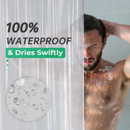 AmazerBath 54x72 Shower Curtain Stall, Plastic Small Shower Curtain Clear, Heavy Duty Thick PEVA, Stand Up Shower Stall Size with 2 Weighted Stones and 9 Grommets