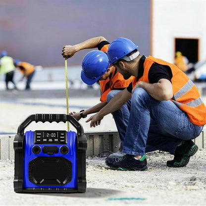 Ottosing 30W Jobsite Radio Speaker IPX66 Waterproof Bluetooth FM Clock LED Light – Blue