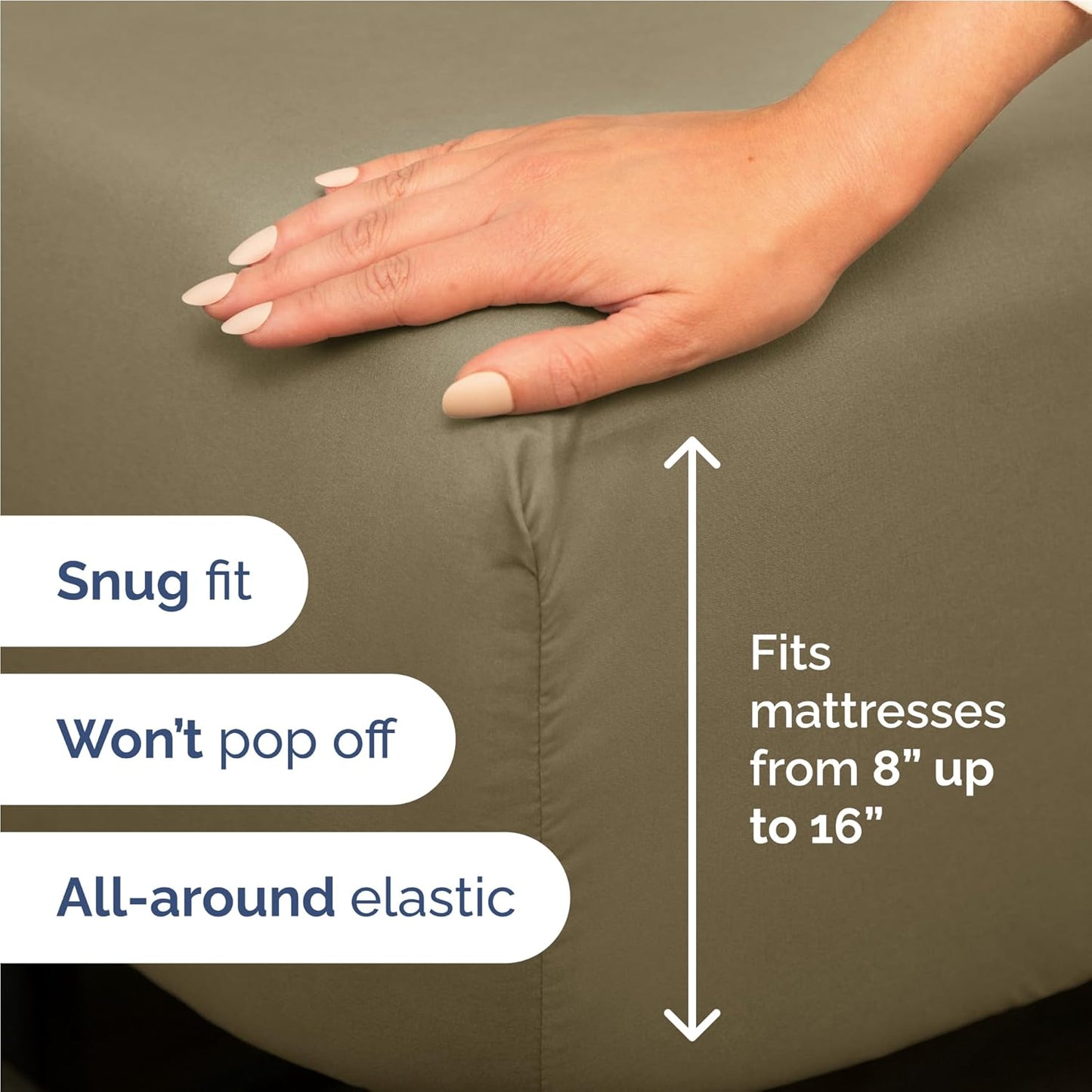 Skiennix Full Size 4-Piece Sheet Set - Ultra-Soft Cooling Bedding - Deep Pockets, Wrinkle-Free - Khaki