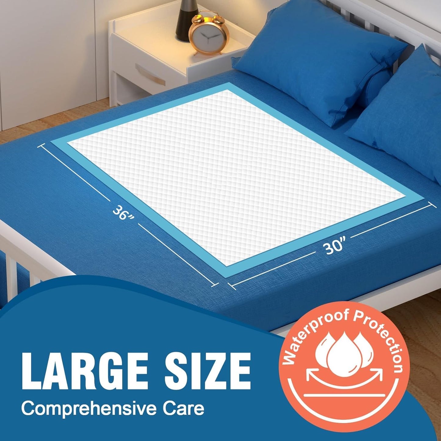 MILDPLUS Disposable Bed Pads - Super Absorbent 30''X36'' Underpads for Adults & Kids | 50 Count